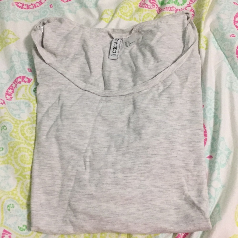 Plain Heathered Light Grey Tee
